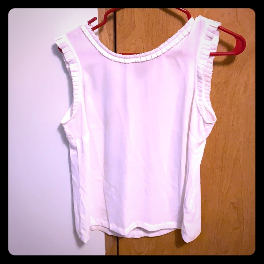 J. CREW SCALLOPED SLEEVLESS SILK TANK